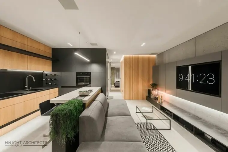 Квартира в Польше, спроектированная Hi-Light Architectes: чистая современность