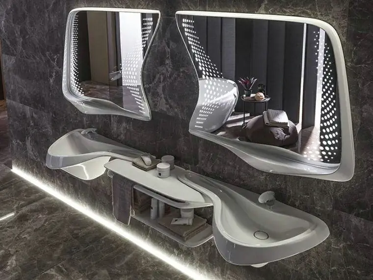 Зеркала для ванной комнаты Hadid Design Современная плитка для раковины Зеркала для ванной комнаты Hadid Design Современная плитка для раковины