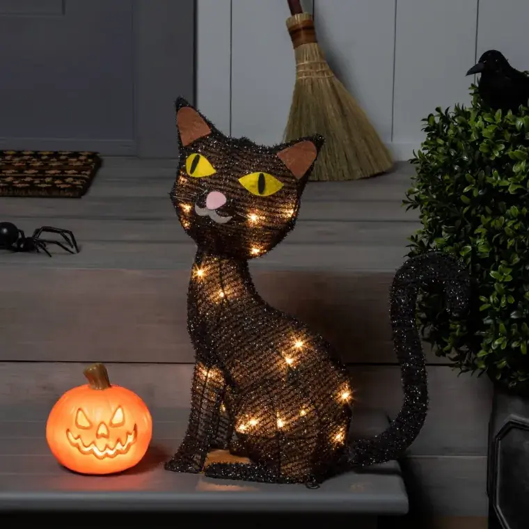 светящийся кошачий дом Хэллоуин декор светящийся кошачий дом Хэллоуин декор