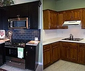 Классическая кухня превратилась в современный и просторный черный дизайн Классическая кухня превратилась в современный и просторный черный дизайн