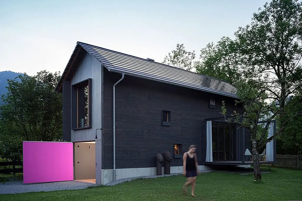 Compact Retreat использует твердую древесину, чтобы оставаться уютной и привлекательной