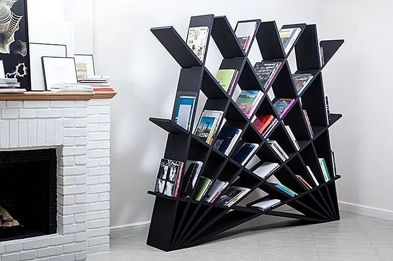 Книжные шкафы часто могут удваиваться как разделители пространства. На самом деле, неясно, какая их основная функция, когда они оба взаимоблокируют так естественно. Хорошим примером может служить книжная полка CHEFT, разработанная Марьям Пусти из Studio Pousti. Кусок выполнен из 12 блокировочных элементов, которые скользят внутрь и наружу через канавки.