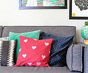 DIY Heart Stamped Pillow Cover