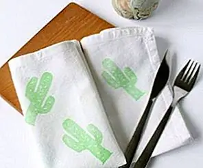 DIY Lino Print Кактусовые салфетки