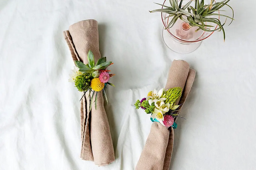 DIY цветочные салфетки