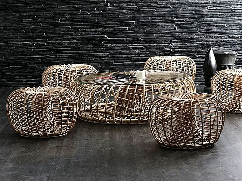 Стильная дизайнерская витрина Элегантность мебели из ротанга