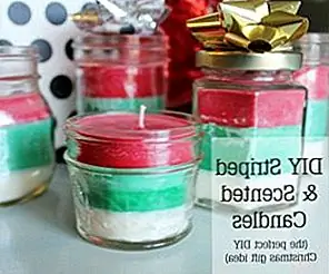 Идея рождественского подарка DIY: полосатые многозарядные рождественские свечи