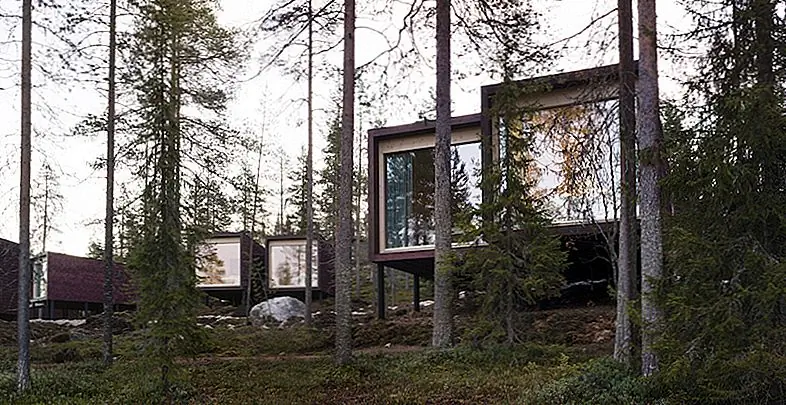 Отель Arctic Treehouse приветствует гостей в деревянных блоках, украшенных деревьями