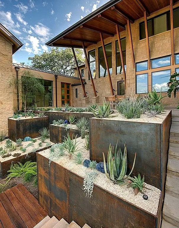 Красивые Corten Steel Planters, созданные и вдохновленные природой