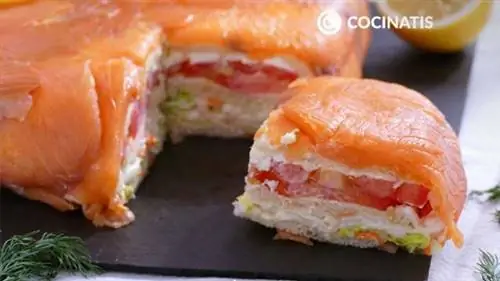 Торт с лососем