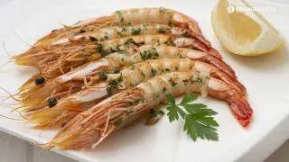 Запеченные креветки с чесноком и петрушкой Запеченные креветки с чесноком и петрушкой