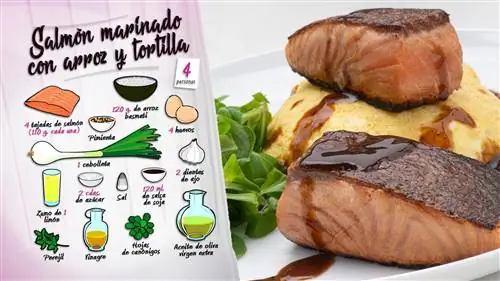 Маринованный лосось с рисом и тортильей Маринованный лосось с рисом и тортильей