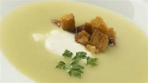 Щи с жареным хлебом