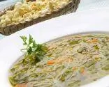 Суп с лапшой и попкорном с карри Суп с лапшой и попкорном с карри