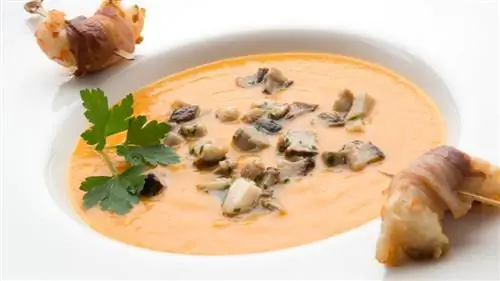 Тыквенный крем с раками и беконом Тыквенный крем с раками и беконом