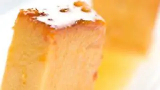 Нуга флан с апельсиновым соусом
