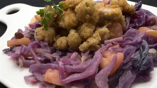 Баранины с красной капустой, яблоком и изюмом Баранины с красной капустой, яблоком и изюмом
