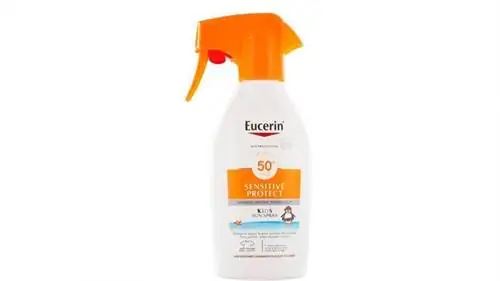 Лучшие солнцезащитные средства по версии OCU: EUCERIN SENSITIVE PROTECT KIDS SUN SPRAY