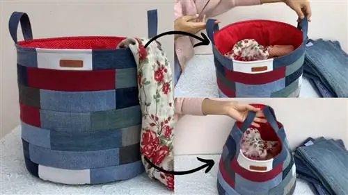 Учебное пособие по корзине для белья из джинсовой ткани