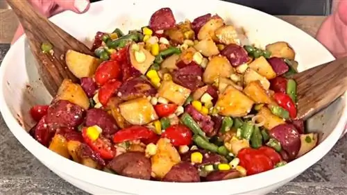 Жареный картофель, который легко приготовить & Салат из зеленой фасоли