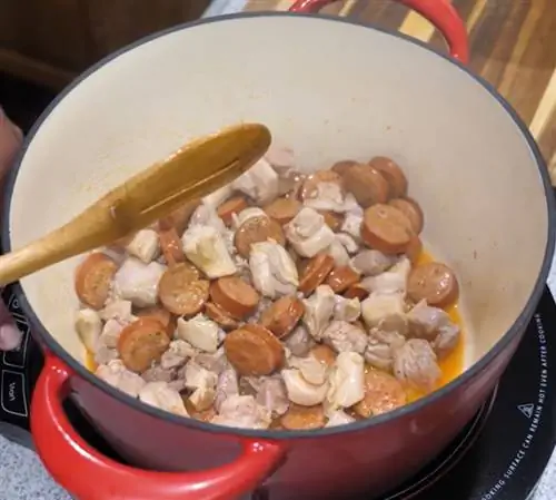 Рецепт Джамбалайи с курицей и колбасой Рецепт Джамбалайи с курицей и колбасой