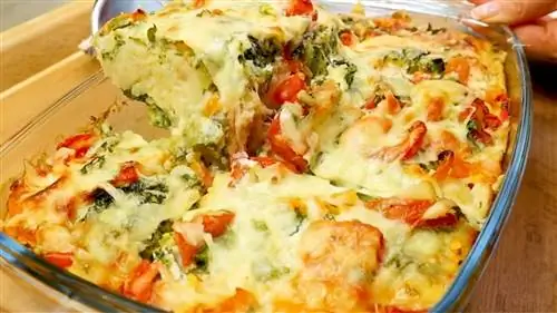 Запеканка из цветной капусты и брокколи