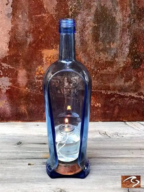 Pinnacle Blue Wine Bottle Art Подсвечник ПУНКТ | Этси