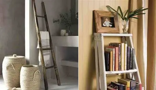 Поместите старую лестницу в свое украшение