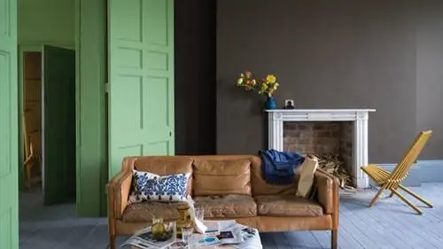 "Потолок: Plummett № 282 Estate Emulsion Стены: Salon Drab № 290 Estate Emulsion Отделка: Yearbridge Green № 287 Estate Eggshell Пол: Краска для пола Plummett № 282 "Потолок: Plummett № 282 Estate Emulsion Стены: Salon Drab № 290 Estate Emulsion Отделка: Yearbridge Green № 287 Estate Eggshell Пол: Краска для пола Plummett № 282
