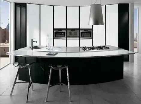 Curved Kitchen Designs - изогнутые кухонные острова, изогнутые шкафы от Ernestomeda