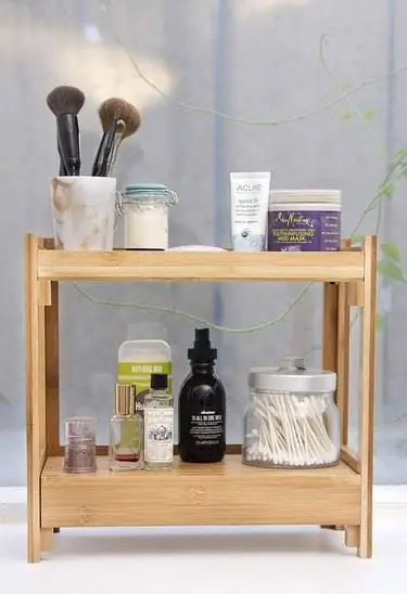 Amazon Tiny Tree Bamboo Organizer для хранения на столешнице в ванной комнате Amazon Tiny Tree Bamboo Organizer для хранения на столешнице в ванной комнате