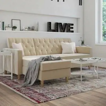 CosmoLiving Liberty 84-дюймовый широкий двусторонний спальный диван и шезлонг CosmoLiving Liberty 84-дюймовый широкий двусторонний спальный диван и шезлонг