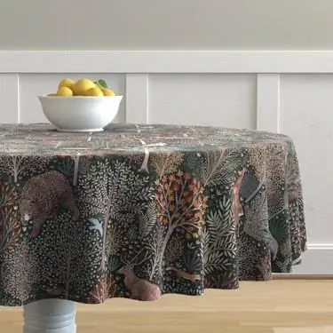 Круглая скатерть Spoonflower Home Woodland