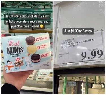 Рядом мини-сэндвичи с сезонным мороженым от Costco.