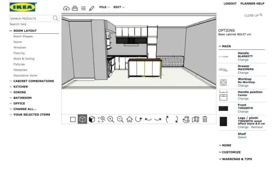 IKEA Kitchen Planner линейный вид IKEA Kitchen Planner линейный вид