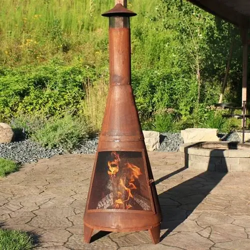 Bastoam Outdoor Backyard Steel Wood Burning Chiminea Bastoam Outdoor Backyard Steel Wood Burning Chiminea