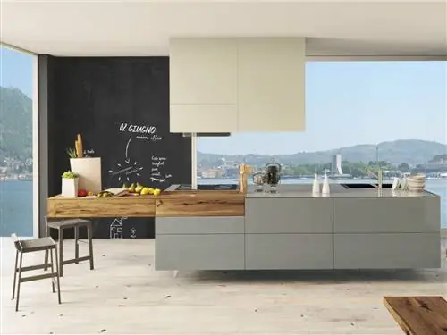 Линейная кухня TM italia cucine с островом d90 Линейная кухня TM italia cucine с островом d90
