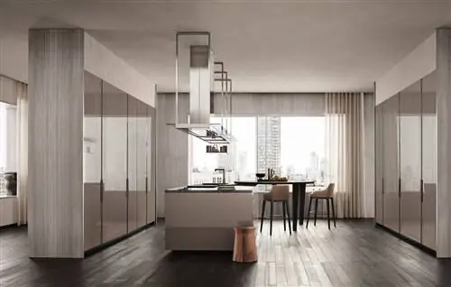 Линейная кухня TM italia cucine с островом d90 Линейная кухня TM italia cucine с островом d90