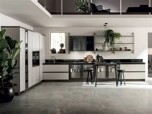 Линейная кухня TM italia cucine с островом d90 Линейная кухня TM italia cucine с островом d90