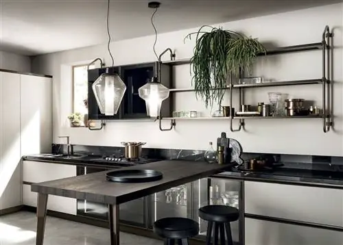 Линейная кухня TM italia cucine с островом d90 Линейная кухня TM italia cucine с островом d90