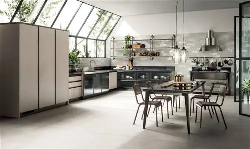 Линейная кухня TM italia cucine с островом d90 Линейная кухня TM italia cucine с островом d90