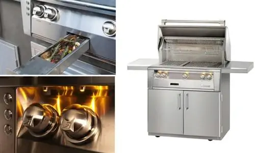 Керамический гриль Камадо Primo Oval Junior 200 на стальной тележке с боковыми столиками и решетками из нержавеющей стали Керамический гриль Камадо Primo Oval Junior 200 на стальной тележке с боковыми столиками и решетками из нержавеющей стали