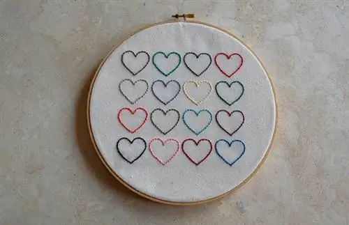 DIY сердце вышивка настенная подвеска