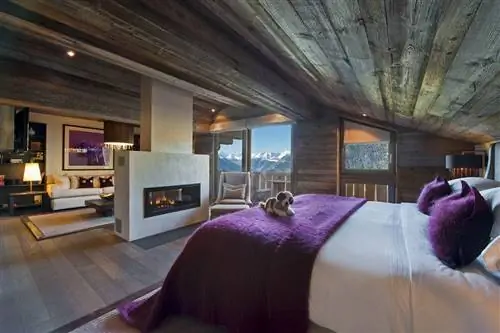 Камин в спальне Lodge - Вербье, Швейцария