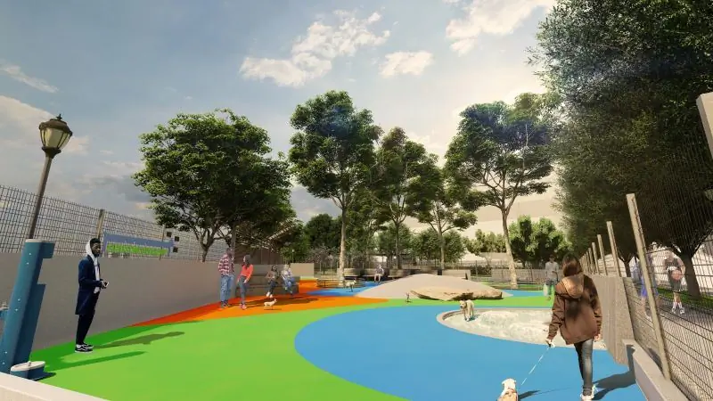 Визуализация нового загона для собак в парке Челси Уотерсайд - Abel Bannson Butz Landscape Architects