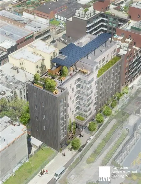Вид с воздуха на Rheingold Senior Residences - визуализация Nightnurse Изображения предоставлены Magnusson Architecture and Planning Вид с воздуха на Rheingold Senior Residences - визуализация Nightnurse Изображения предоставлены Magnusson Architecture and Planning