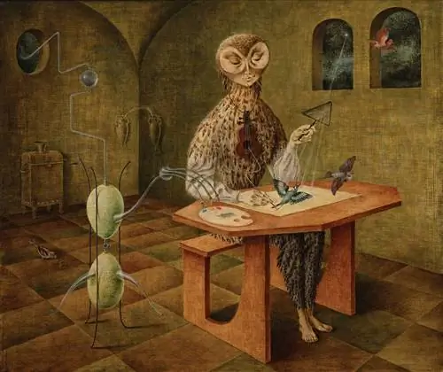 «Мистические музыканты и нетрадиционные ученые»: «Creación de las Aves» Ремедиос Варо (сотворение птиц, 1957) показывает одну из характерных композиций художника.
