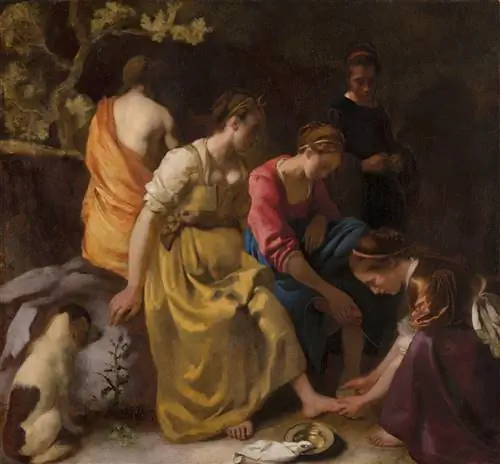 Картина Иоганна Вермеера «Диана и ее нимфы» (1653-1654), часть коллекции Маурицхейса, теперь присоединится к выставке Рейксмузеума. Картина Иоганна Вермеера «Диана и ее нимфы» (1653-1654), часть коллекции Маурицхейса, теперь присоединится к выставке Рейксмузеума.