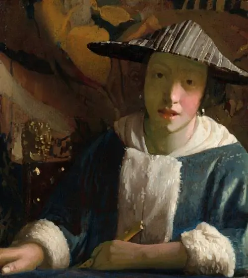 Приписывается Иоганну Вермееру, «Девушка с флейтой» (1665-75) Приписывается Иоганну Вермееру, «Девушка с флейтой» (1665-75)