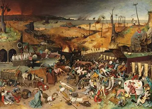 «Триумф смерти» Питера Брейгеля Старшего (1562–1563) можно увидеть в Художественно-историческом музее. «Триумф смерти» Питера Брейгеля Старшего (1562–1563) можно увидеть в Художественно-историческом музее.